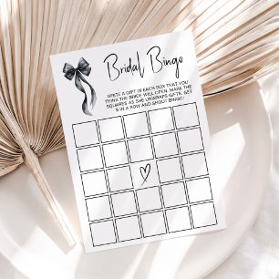 Coquette Black Bow Bridal Bingo Party Game