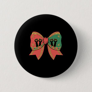Coquette Black History Month African American Bow 2 Inch Round Button