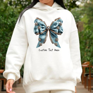 Coquette bleu esthétique Bow Nom personnalisé Swea