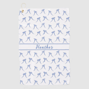 Coquette Blue and White Bows  Golf Towel