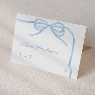 Coquette Blue Bow Mariage individuel Cartes de Pla