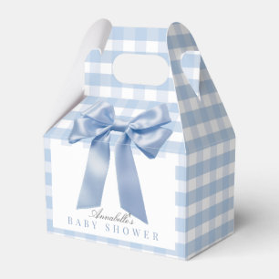 Coquette Blue Bow Ribbon Boy Baby Shower Favor Box