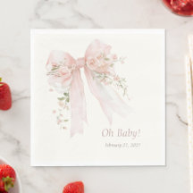 Coquette Blush Bow "Oh Baby" Baby Shower