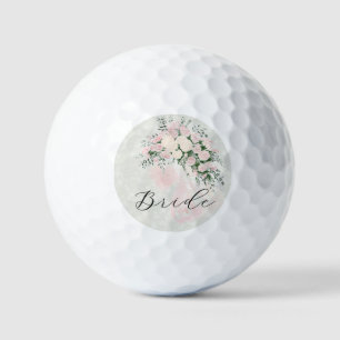 Coquette Blush Bow Rose Wisteria Bouquet Golf Balls
