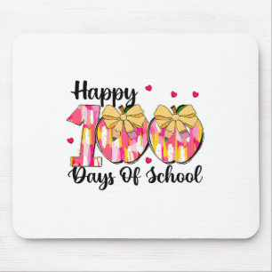 Coquette Bow 100 Days Of School Apples Pencil Girl Mouse Pad