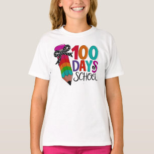 Coquette Bow 100 Days of School Pencil T-Shirt