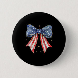 Coquette Bow 4th Of July Us Flag God Shed His Grac 2 Inch Round Button