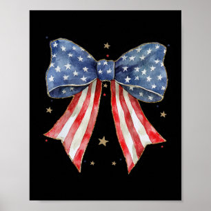 Coquette Bow 4th Of July Us Flag God Shed His Grac Poster