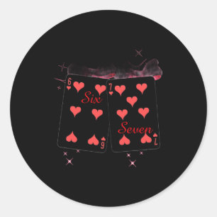 Coquette Bow 67 Six Seven Nk Valentines Day Classic Round Sticker