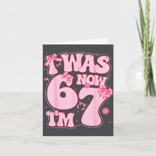 Coquette Bow 7th Birthday Girl I Was 6 Now I'm 7 Y Card