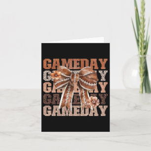Coquette Bow American Footll Game Day Thanksgiving Card