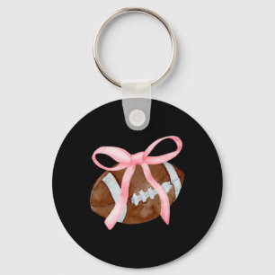 Coquette Bow American Footll Game Day Thanksgiving Keychain