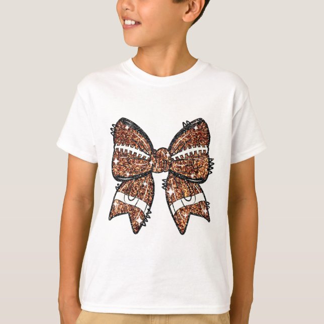 Coquette Bow American Footll Game Day Thanksgiving T-Shirt (Front)