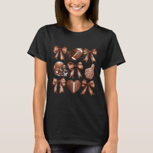 Coquette Bow American Footll Thanksgiving Autumn F T-Shirt