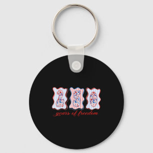 Coquette bow american patriotic, 1776-2026 keychain