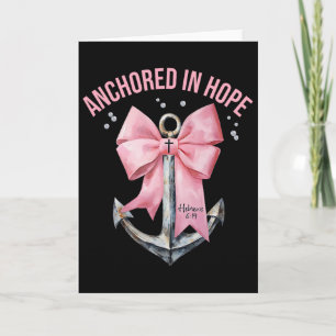 Coquette Bow Anchored In Hope Christian Faith Bibl Card