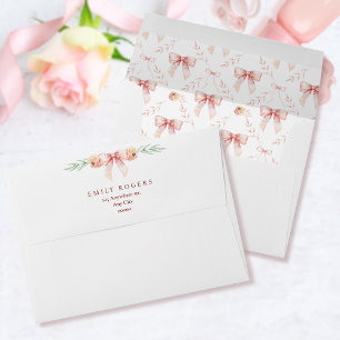 Coquette Bow and Florals Baby Shower Envelope