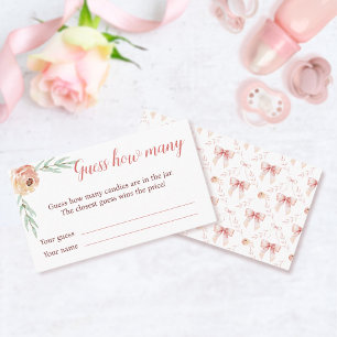 Coquette Bow and Florals Guess How Many Card