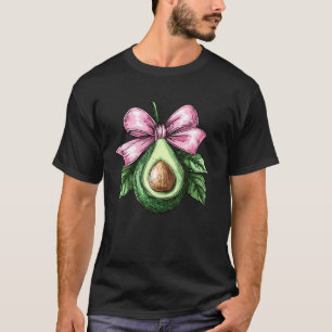 Coquette Bow Avocado Guacamole Pink Ribbon Girl Mo T-Shirt
