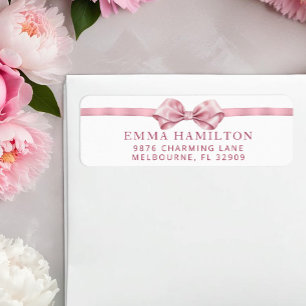 Coquette Bow Baby shower Adresse de retour Label -