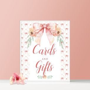Coquette Bow Baby shower Cartes et Cadeaux Poster