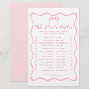 Coquette Bow Baby Shower Would She Rather Game