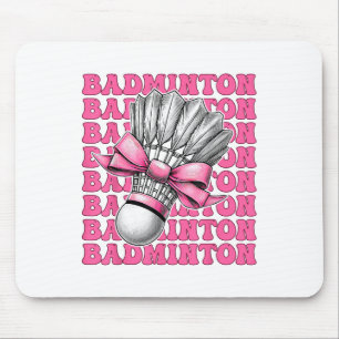 Coquette Bow Badminton Player Shuttle Girl Mom Pin Mouse Pad