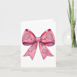 Coquette Bow Badminton Shuttle Racket Pink Ribbon  Card