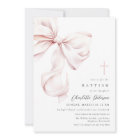 Coquette Bow Baptism Invitation
