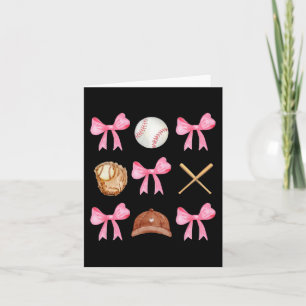 Coquette Bow Baseball Mama Baseball Mom Mothers Da Card