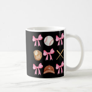 Coquette Bow Baseball Mama Baseball Mom Mothers Da Coffee Mug