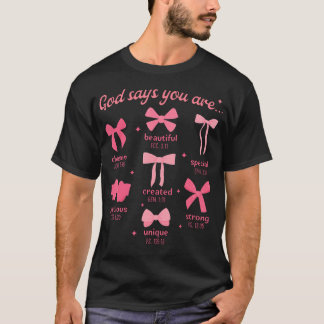 Coquette Bow Bible Verse Christian Jesus Christ Gi T-Shirt