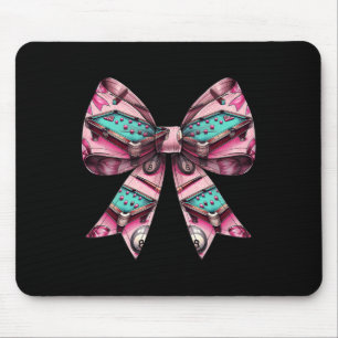 Coquette Bow Billiards Pool Table Cue Pattern Girl Mouse Pad