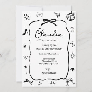 Coquette Bow Birthday Invitation Whimsical Party