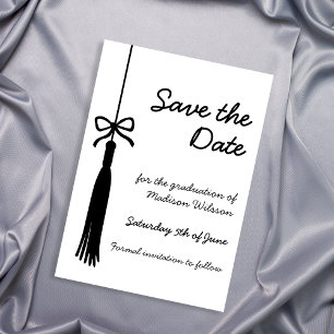 Coquette Bow Black & White 2026 Graduation Save The Date