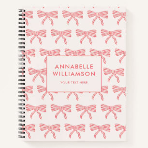 Coquette Bow Blush Pink Notebook