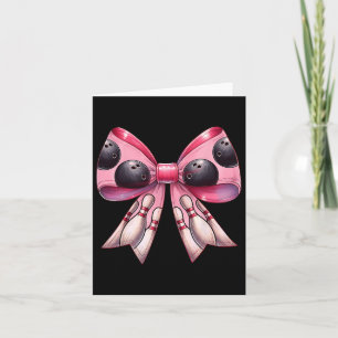 Coquette Bow Bowling Ll Pins Pattern Bowler Pink M Card