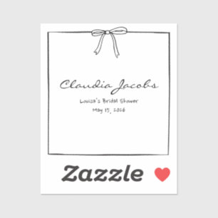 Coquette Bow Bridal Shower Custom Name Place Card 