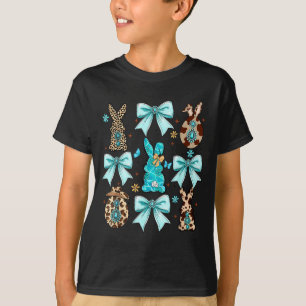 Coquette Bow Bunny Rabbit Eggs Happy Easter Cowboy T-Shirt