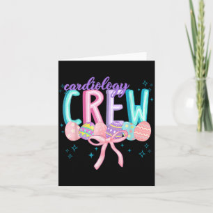 Coquette Bow Cardiology Crew Egg Bunny Easter Card