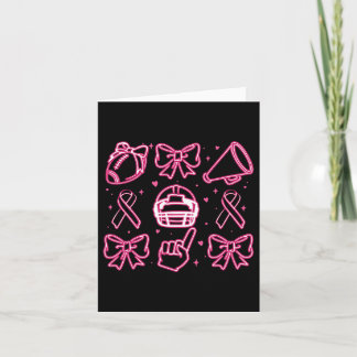 Coquette Bow Cheer Football Pink Out Breast Cancer Card