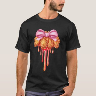 Coquette Bow Chicken Wings Girl Mom Pink Mother's T-Shirt