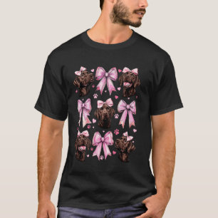 Coquette Bow Chocolate Lab Chocolate Labrador Retr T-Shirt