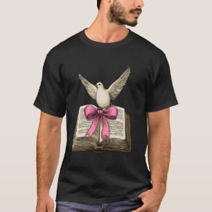 Coquette Bow Christian Pastor Bible Dove Mom Mothe T-Shirt