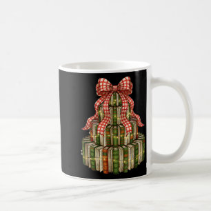 Coquette Bow Christmas Books Xmas Tree Librarian Coffee Mug