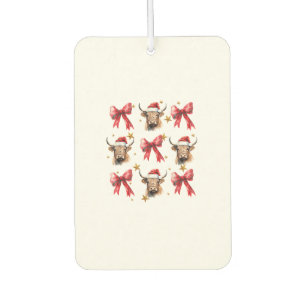 Coquette Bow Christmas Highland Cow Santa Cute Xma Air Freshener