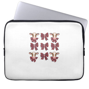 Coquette Bow Christmas Highland Cow Santa Cute Xma Laptop Sleeve
