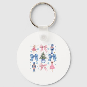 Coquette Bow Christmas Nutcracker Ballet Festive W Keychain