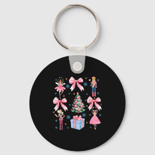 Coquette Bow Christmas Nutcracker Ballet Festive W Keychain