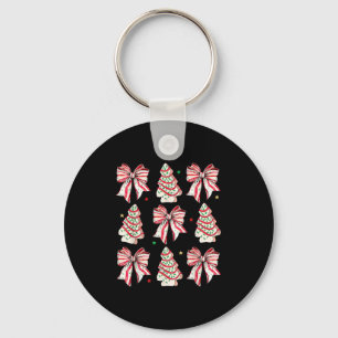 Coquette Bow Christmas Tree Cakes Xmas Family Paja Keychain